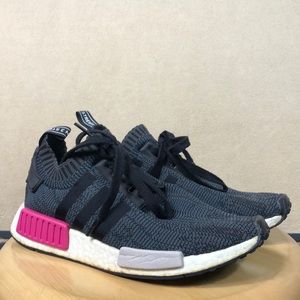 Adidas NMD R1 Primeknit Shock/Essential Pink Sneaker Shoes Womens‎ size Size 7.5